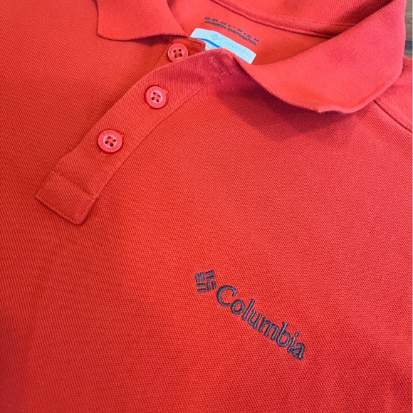 Columbia orange polo shirt mens XL Omni Wick golf performance comfort casual - Picture 3 of 9
